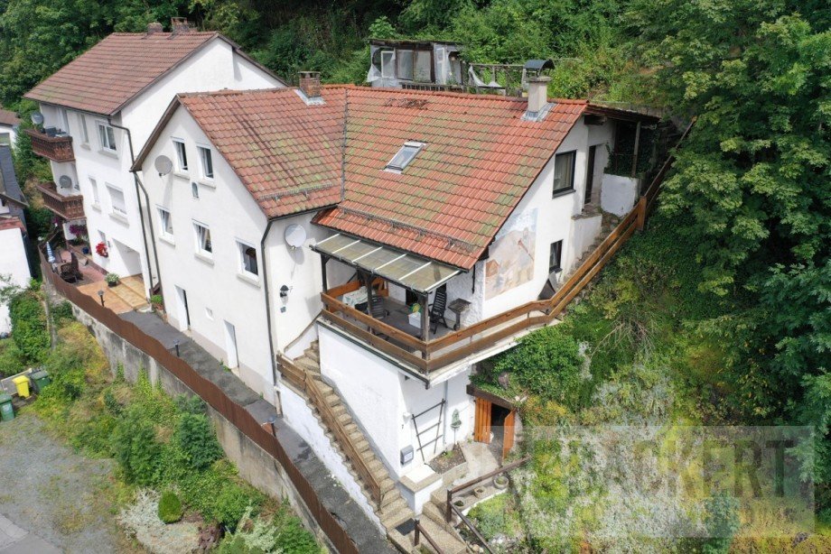 Ansicht Luftaufnahme Einfamilienhaus Wallenfels