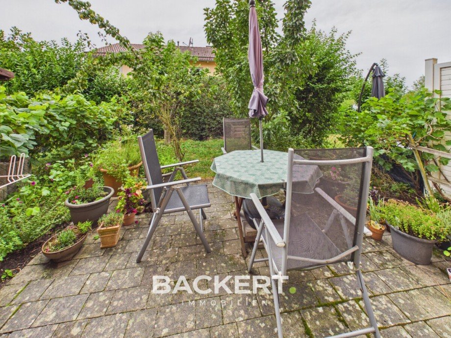 Gartenbereich mit Terrasse Reihenmittelhaus Neudrossenfeld
