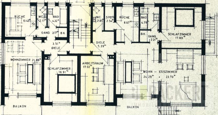 Grundriss Erd- und Obergeschoss Mehrfamilienhaus Bayreuth