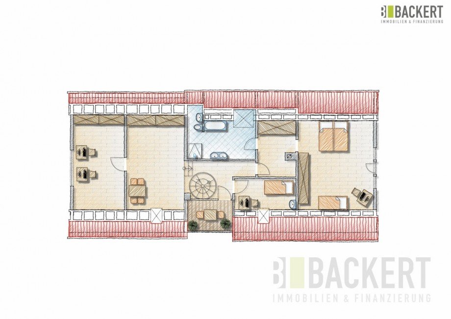 Grundriss Dachgeschoss Landhaus Trebgast