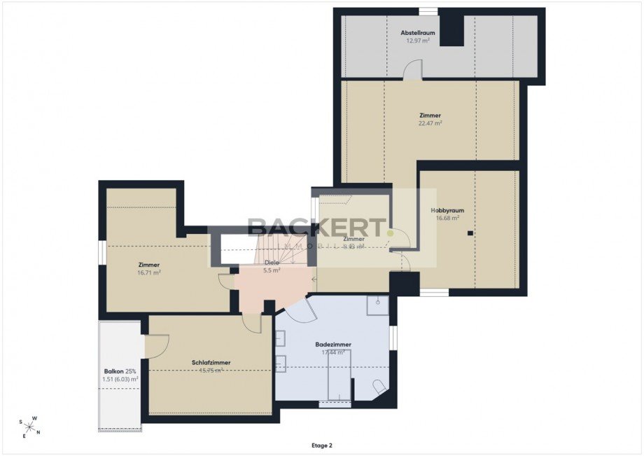 Grundriss Dachgeschoss Zweifamilienhaus Wiesau / Sch�nhaid