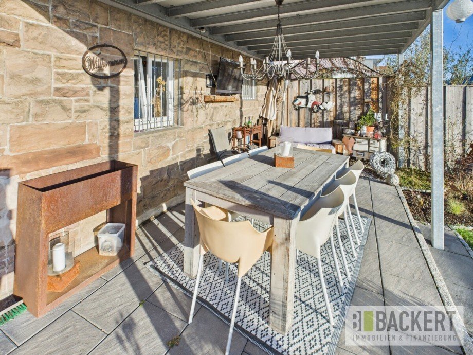 �berdachte Terrasse Doppelhaush�lfte Kulmbach