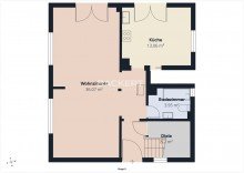 Grundriss Erdgeschoss Gem�tliches Wohnhaus mit kleinem Garten, Garage und Carport