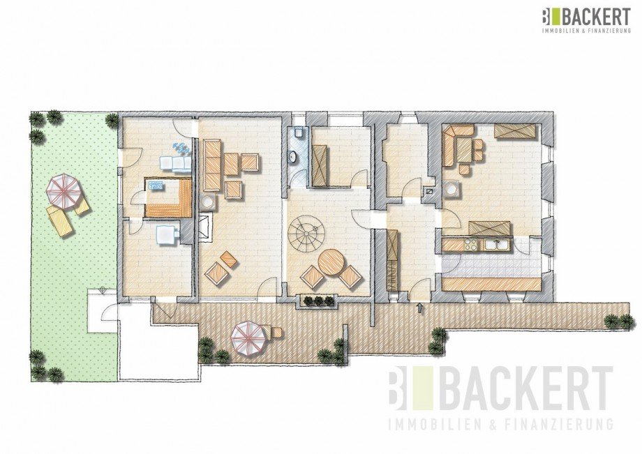 Grundriss Erdgeschoss Landhaus Trebgast