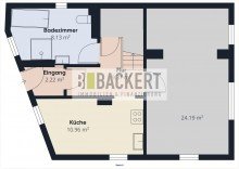 Grundriss Erdgeschoss Charmante Doppelhaush�lfte mit gro�em Gartenbereich